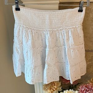 American Eagle Outfitters White Eyelet Mini Skirt